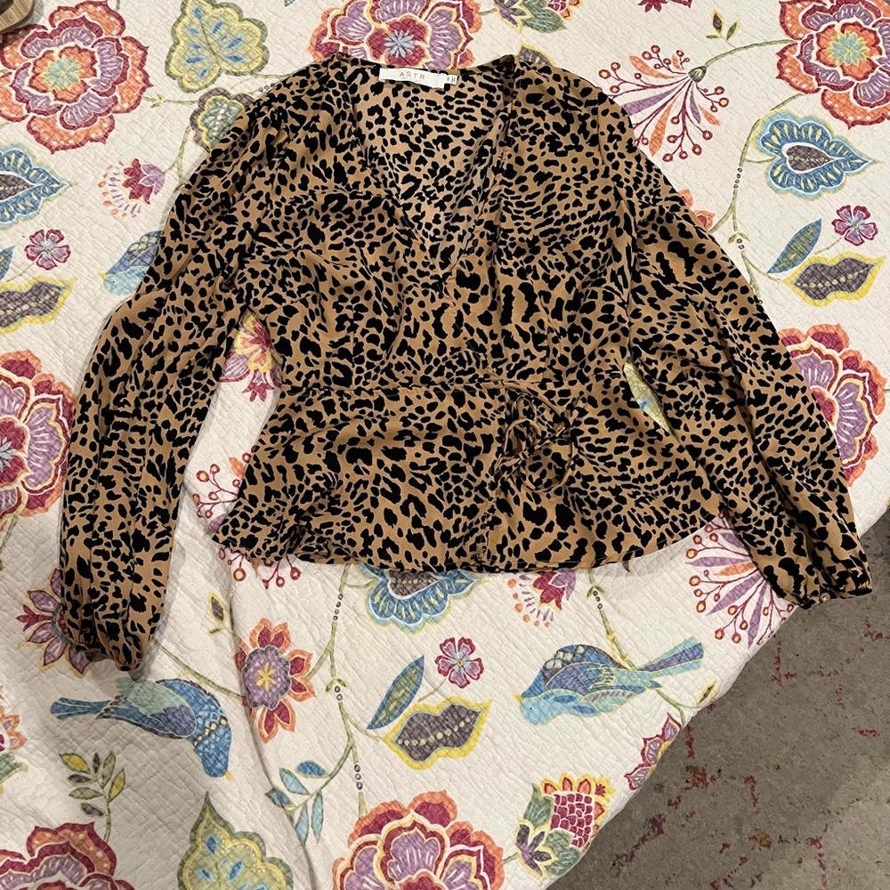 Leopard Print Wrap Top